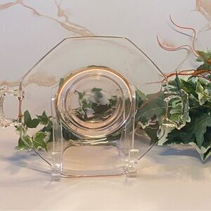 Blush Pink Depression Glass Footed Dish with Handles